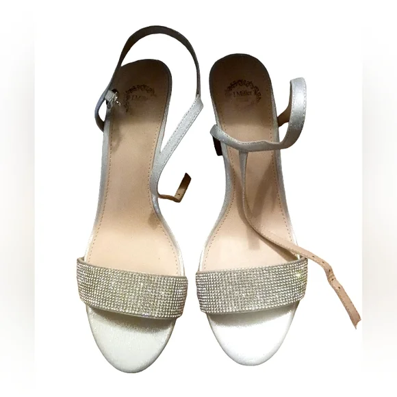 NEW I.Miller Silver Rhinestone Sandals Size 10 - Picture 3 of 8